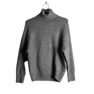 Mango Women's Gray Cozy Knit Turtleneck Sweater